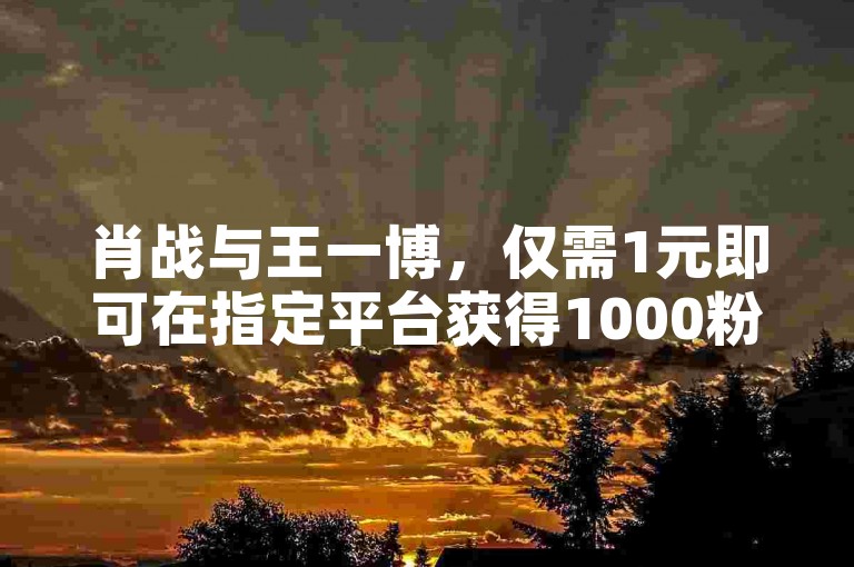 肖战与王一博，仅需1元即可在指定平台获得1000粉丝关注。