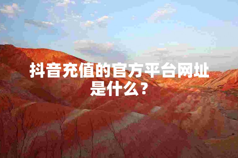 抖音充值的官方平台网址是什么?