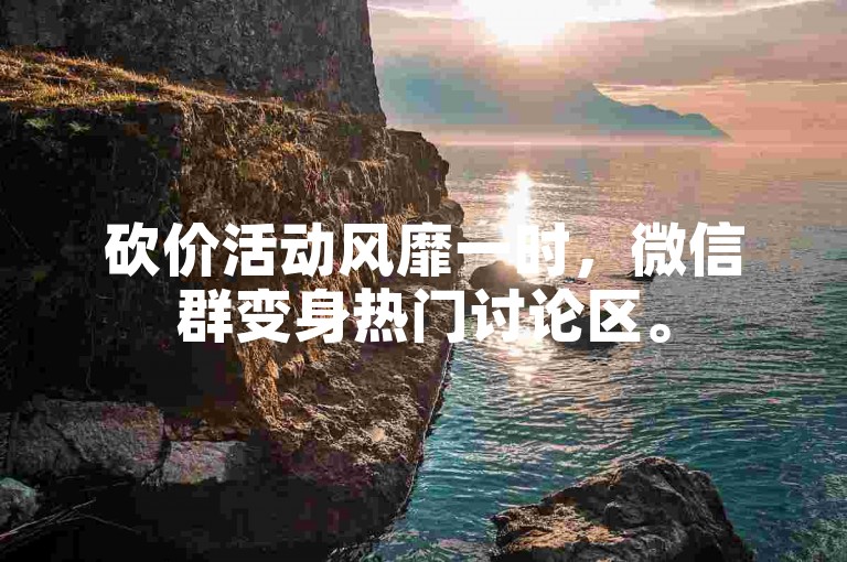 砍价活动风靡一时，微信群变身热门讨论区。