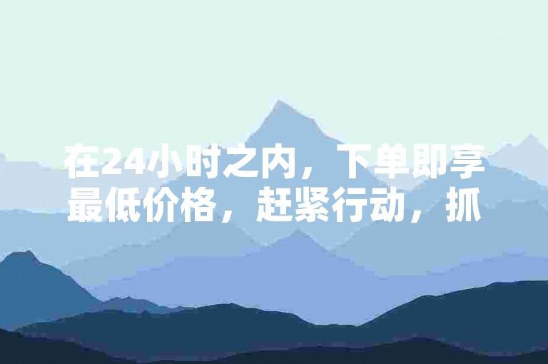 在24小时之内，下单即享最低价格，赶紧行动，抓住限时优惠！