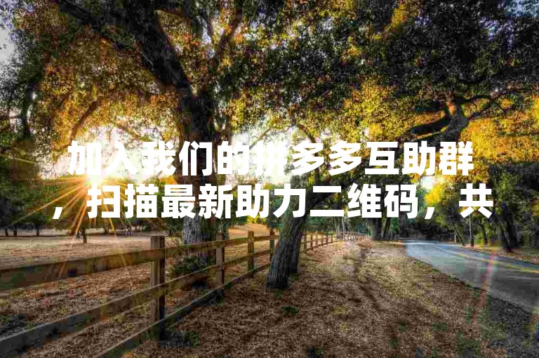 加入我们的拼多多互助群，扫描最新助力二维码，共享2025年微信群的互帮乐趣！