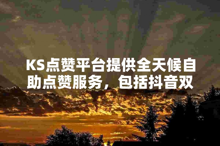 KS点赞平台提供全天候自助点赞服务，包括抖音双击播放和刷业务，可通过微信自助下单。