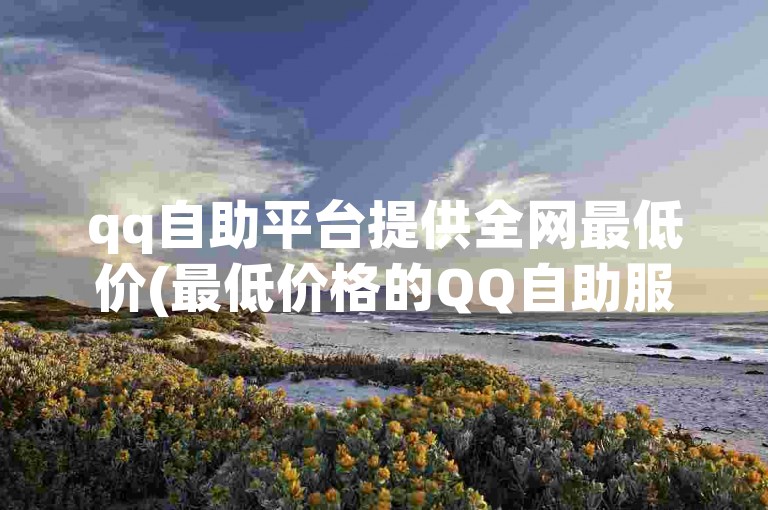 qq自助平台提供全网最低价(最低价格的QQ自助服务)。