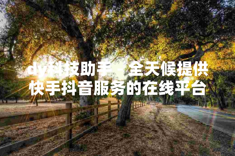 dy科技助手 - 全天候提供快手抖音服务的在线平台。