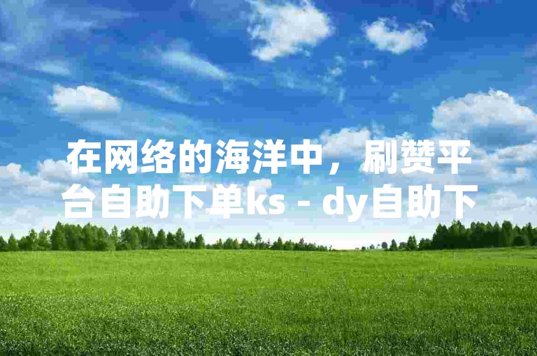 在网络的海洋中，刷赞平台自助下单ks - dy自助下单平台网站低价俊誉，如同一艘艘快艇，穿梭于数据的波涛之间，为追求数字光环的人们提供着便捷的服务。