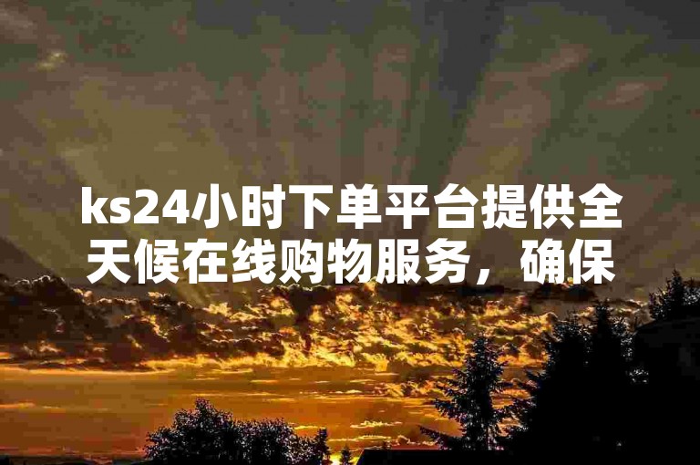 ks24小时下单平台提供全天候在线购物服务，确保用户随时享受便捷低价的购物体验。