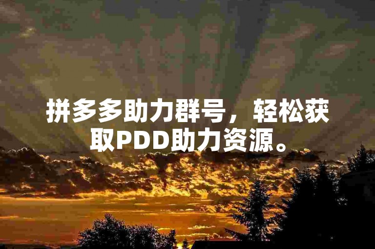 拼多多助力群号，轻松获取PDD助力资源。