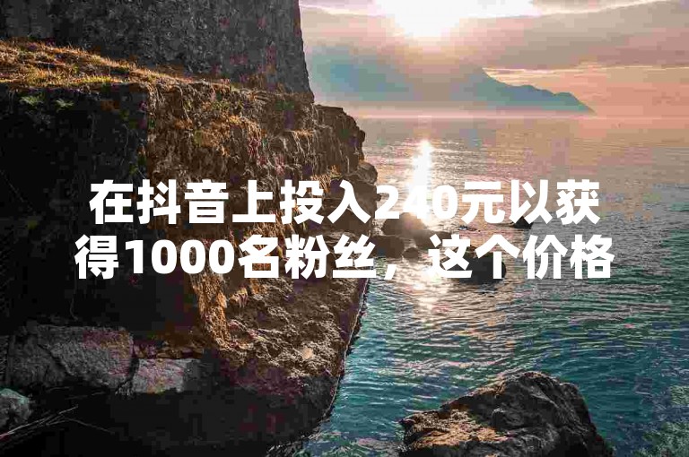 在抖音上投入240元以获得1000名粉丝，这个价格是否合理呢？