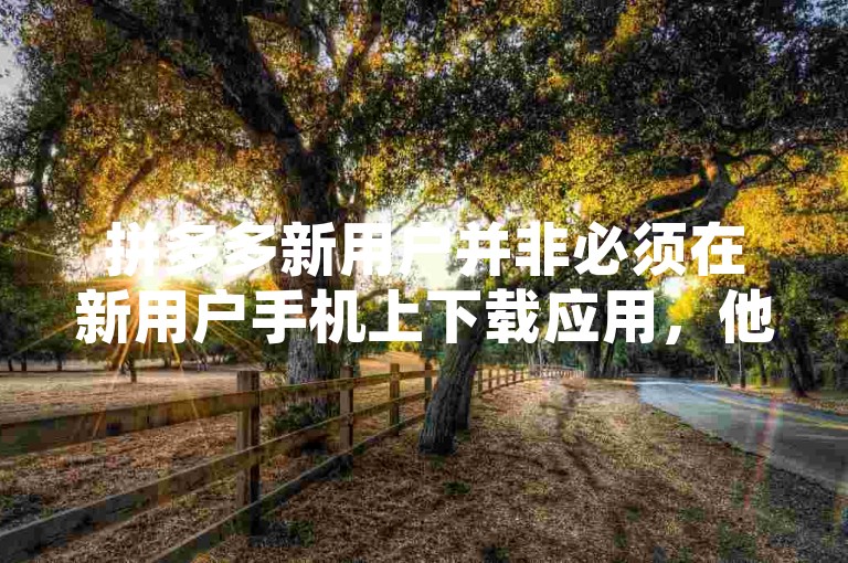 拼多多新用户并非必须在新用户手机上下载应用，他们也可以在其他设备上通过账号登录来使用。