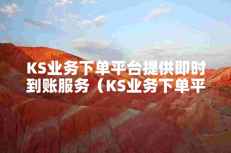 KS业务下单平台提供即时到账服务（KS业务下单平台秒到账 - 快速结算工具）。