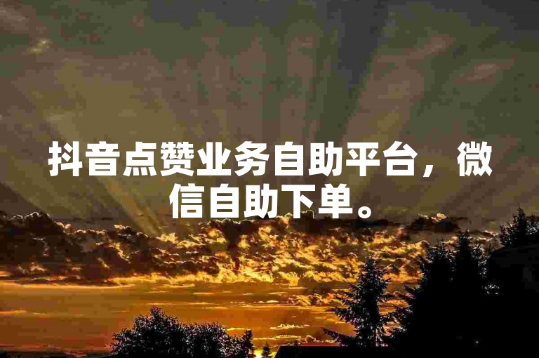 抖音点赞业务自助平台，微信自助下单。