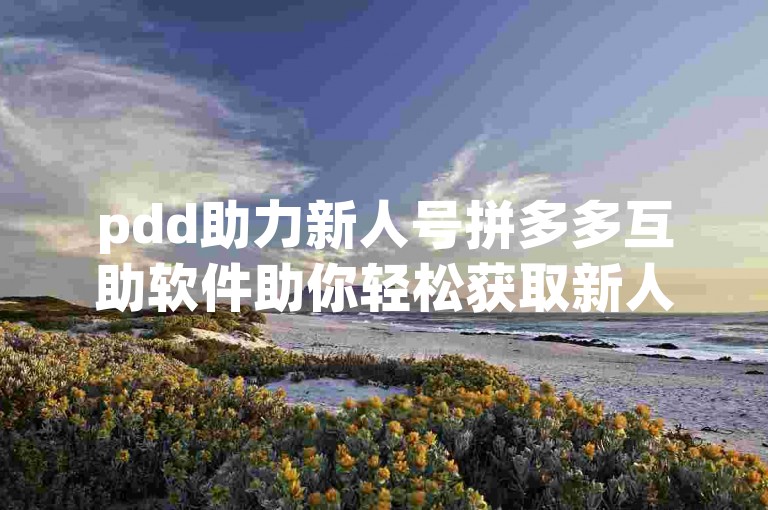 pdd助力新人号拼多多互助软件助你轻松获取新人福利。