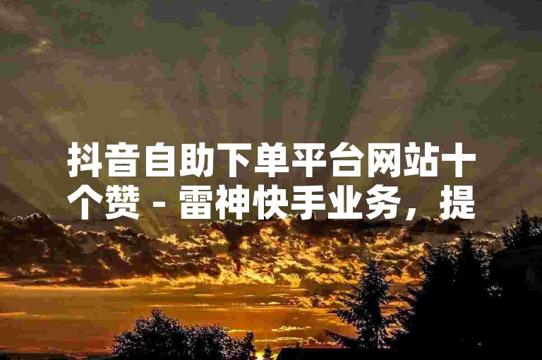 抖音自助下单平台网站十个赞 - 雷神快手业务，提供便捷的社交媒体服务。