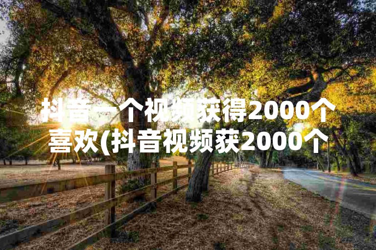 抖音一个视频获得2000个喜欢(抖音视频获2000个喜欢怎样？)