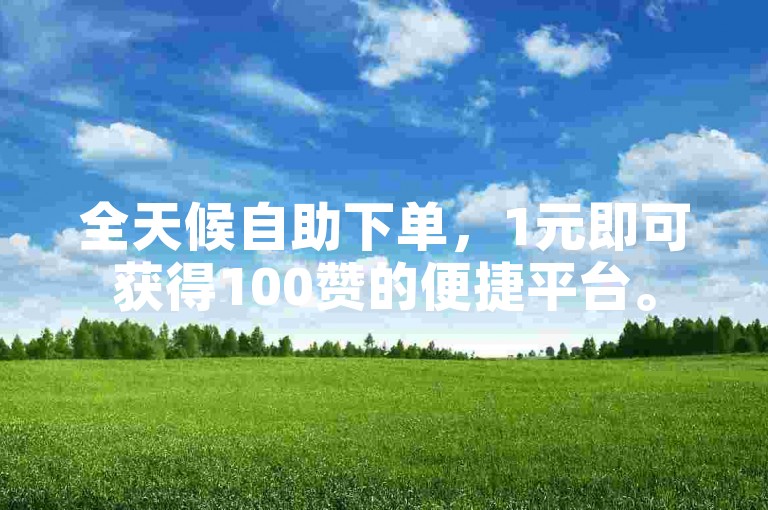 全天候自助下单，1元即可获得100赞的便捷平台。