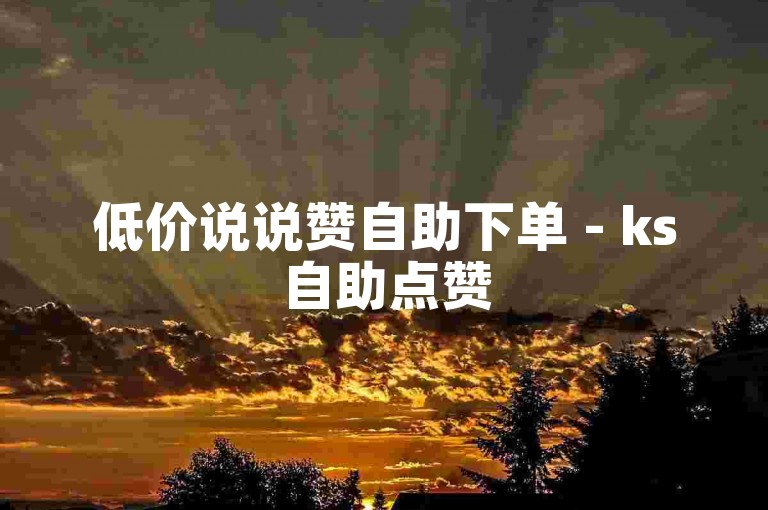 低价说说赞自助下单 - ks自助点赞