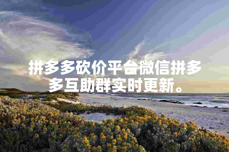拼多多砍价平台微信拼多多互助群实时更新。