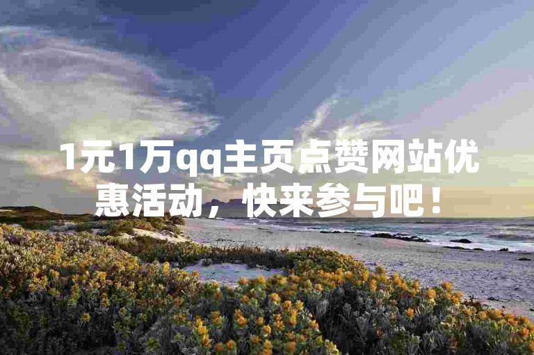 1元1万qq主页点赞网站优惠活动，快来参与吧！