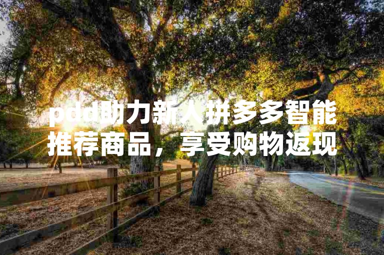pdd助力新人拼多多智能推荐商品，享受购物返现。