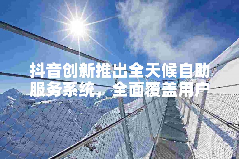 抖音创新推出全天候自助服务系统，全面覆盖用户各项需求。