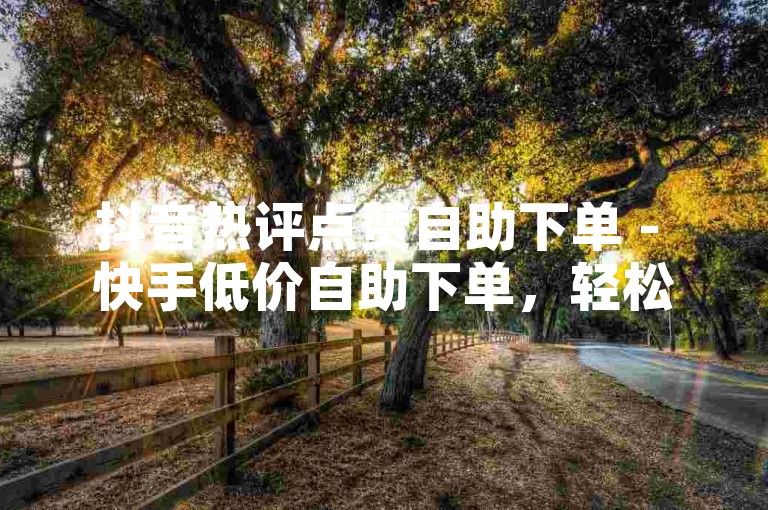 抖音热评点赞自助下单 - 快手低价自助下单，轻松提升视频热度。