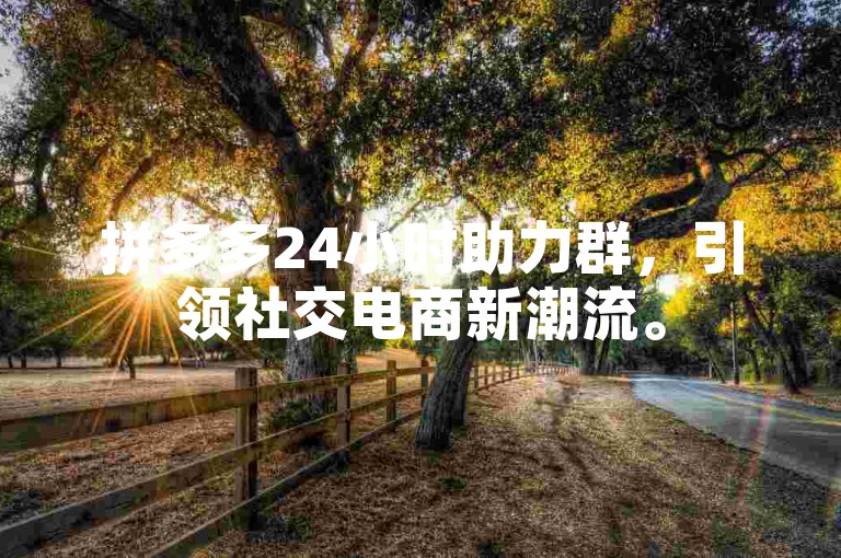 拼多多24小时助力群，引领社交电商新潮流。