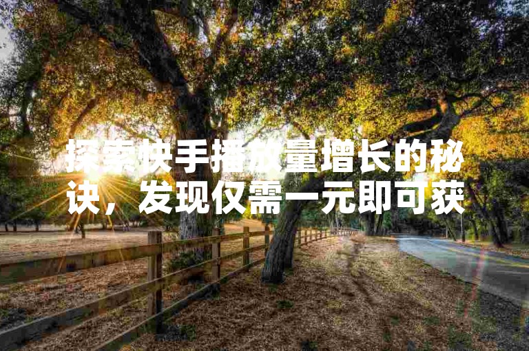 探索快手播放量增长的秘诀，发现仅需一元即可获得一万次播放量的超值服务。