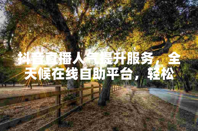 抖音直播人气提升服务，全天候在线自助平台，轻松增加观众互动。