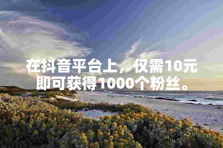 在抖音平台上，仅需10元即可获得1000个粉丝。
