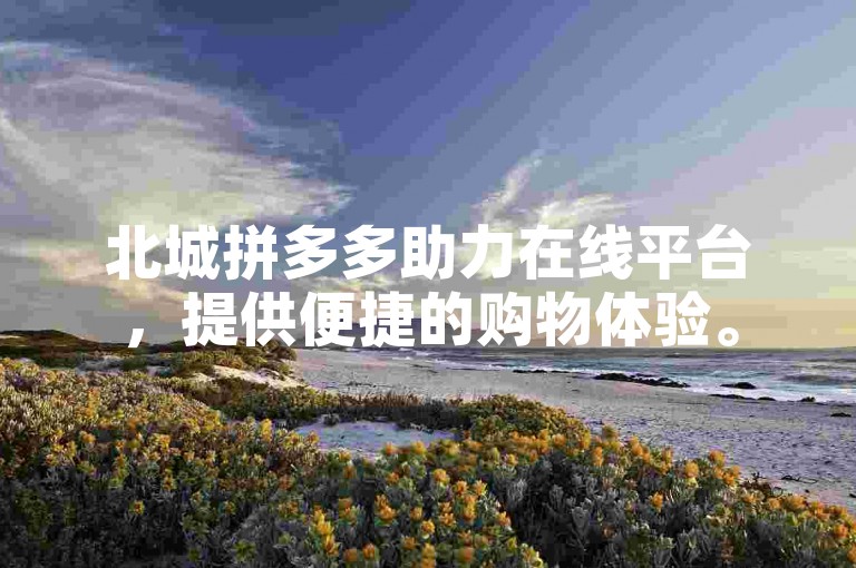 北城拼多多助力在线平台，提供便捷的购物体验。