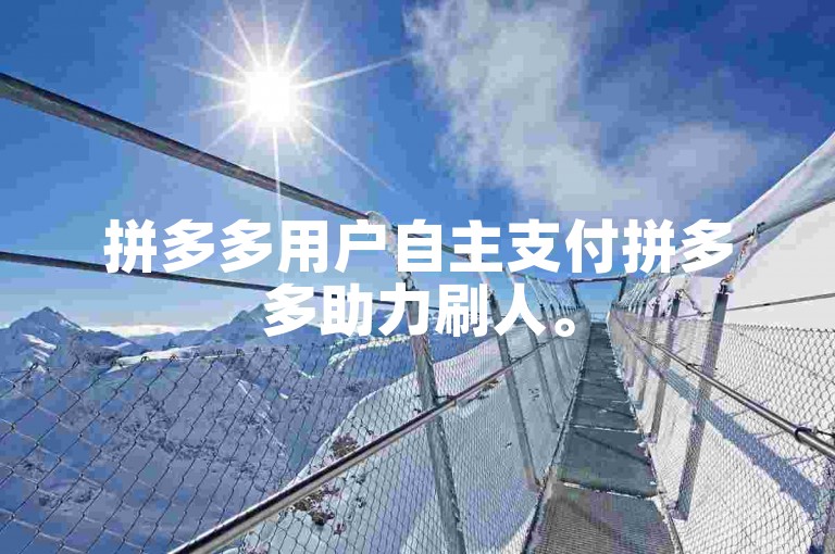 拼多多用户自主支付拼多多助力刷人。