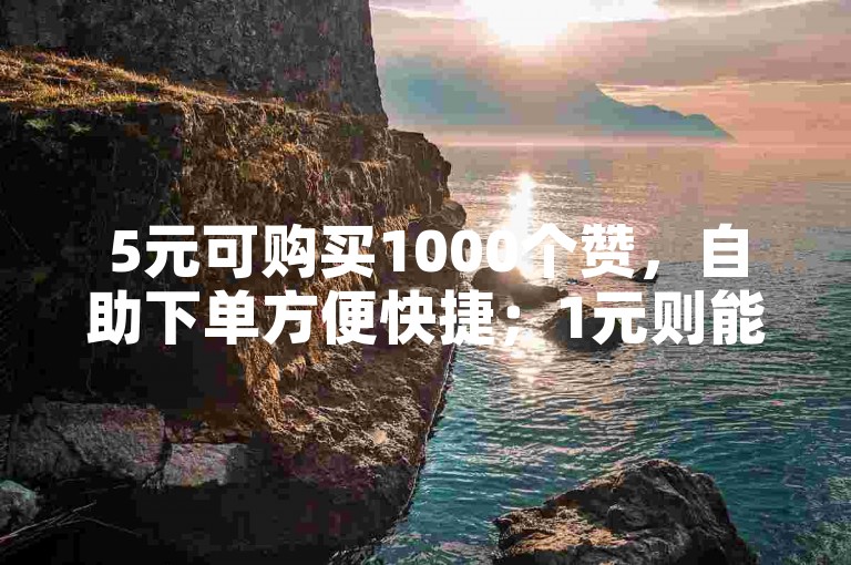 5元可购买1000个赞，自助下单方便快捷；1元则能迅速获得1000名粉丝。