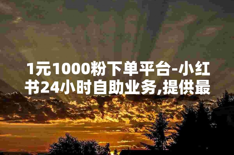 1元1000粉下单平台-小红书24小时自助业务,提供最稳定的刷会员服务，是您值得信赖的卡盟。