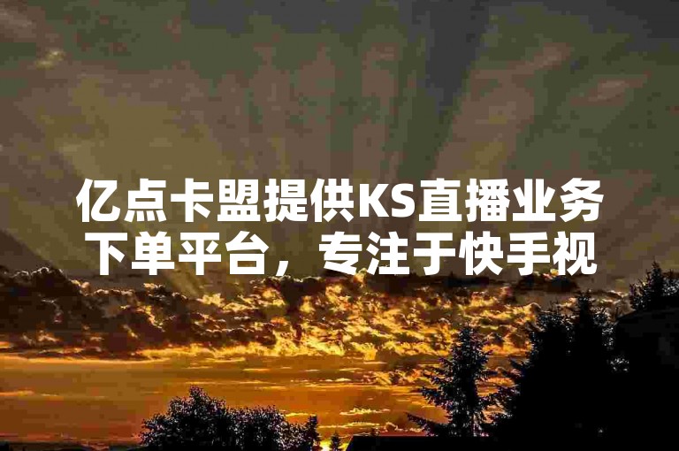 亿点卡盟提供KS直播业务下单平台，专注于快手视频点赞评论服务，助力用户增加点赞数量。