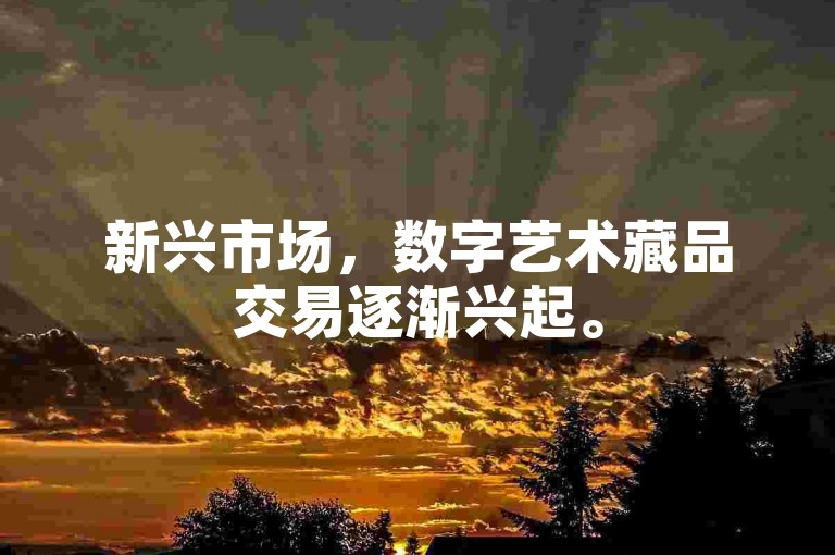 新兴市场，数字艺术藏品交易逐渐兴起。