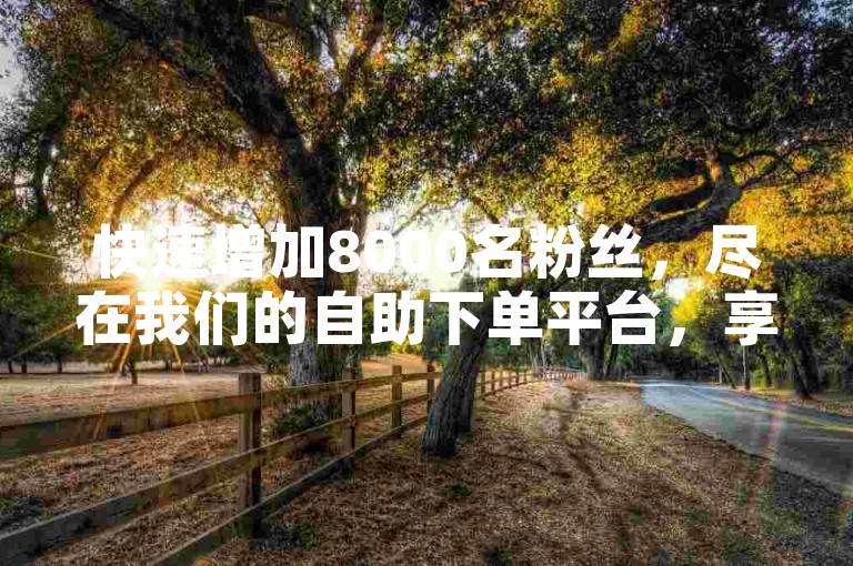 快速增加8000名粉丝，尽在我们的自助下单平台，享受超值低价服务。