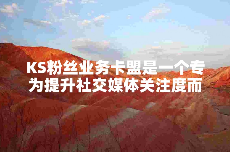KS粉丝业务卡盟是一个专为提升社交媒体关注度而设计的服务平台。