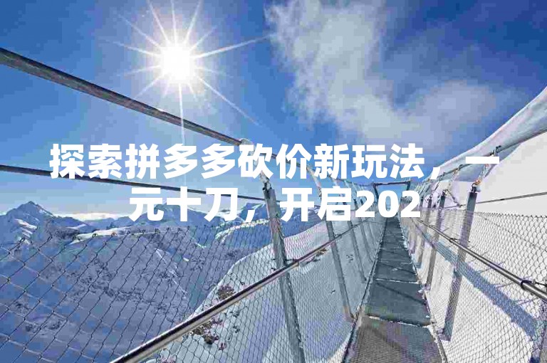 探索拼多多砍价新玩法，一元十刀，开启2025购物新风潮。