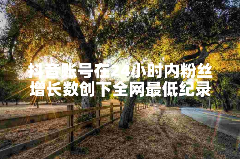 抖音账号在24小时内粉丝增长数创下全网最低纪录。