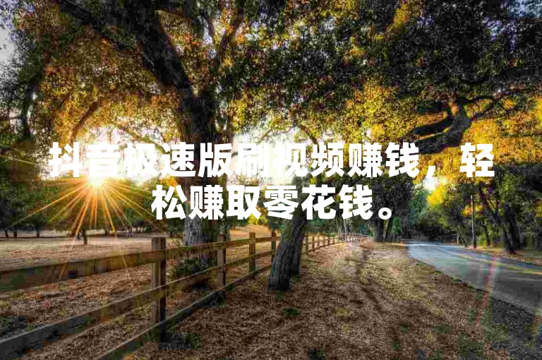 抖音极速版刷视频赚钱，轻松赚取零花钱。