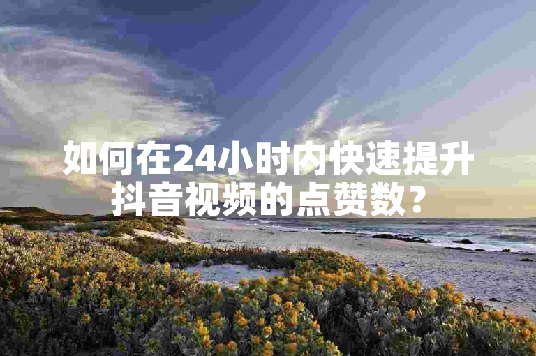 如何在24小时内快速提升抖音视频的点赞数？