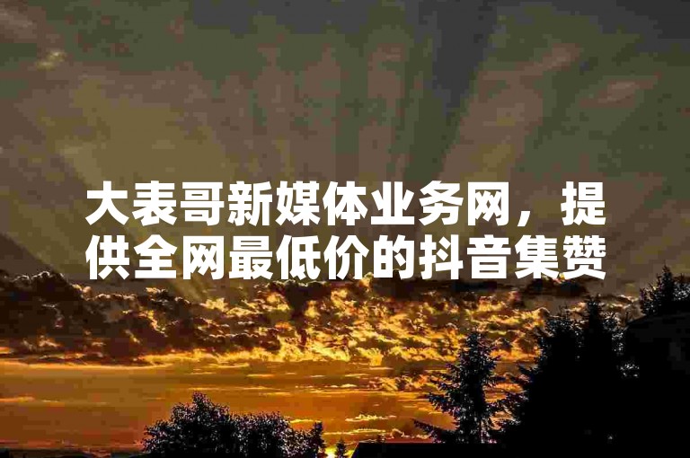 大表哥新媒体业务网，提供全网最低价的抖音集赞在线自助服务。