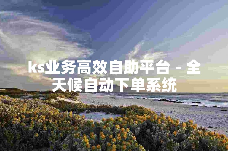 ks业务高效自助平台 - 全天候自动下单系统