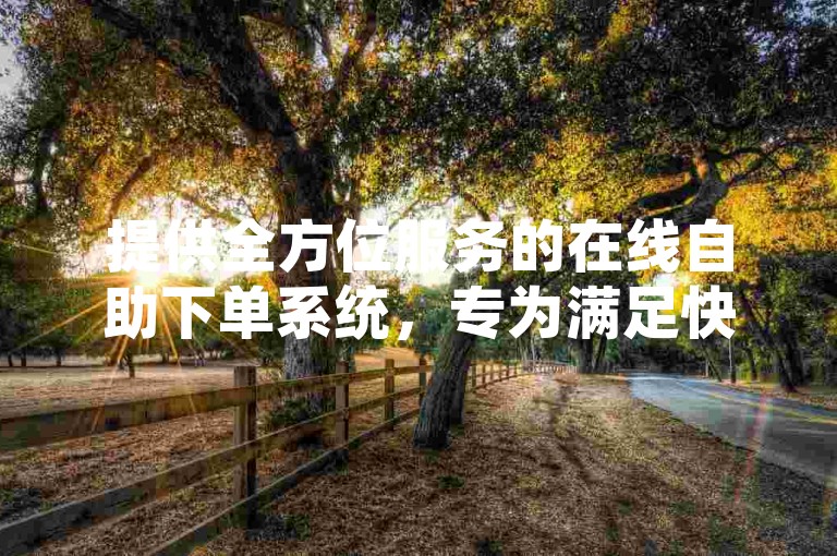 提供全方位服务的在线自助下单系统，专为满足快手用户快速秒单需求而设计。