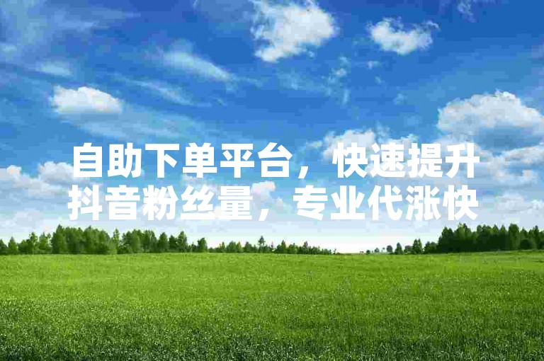 自助下单平台，快速提升抖音粉丝量，专业代涨快手业务。