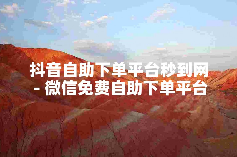 抖音自助下单平台秒到网 - 微信免费自助下单平台