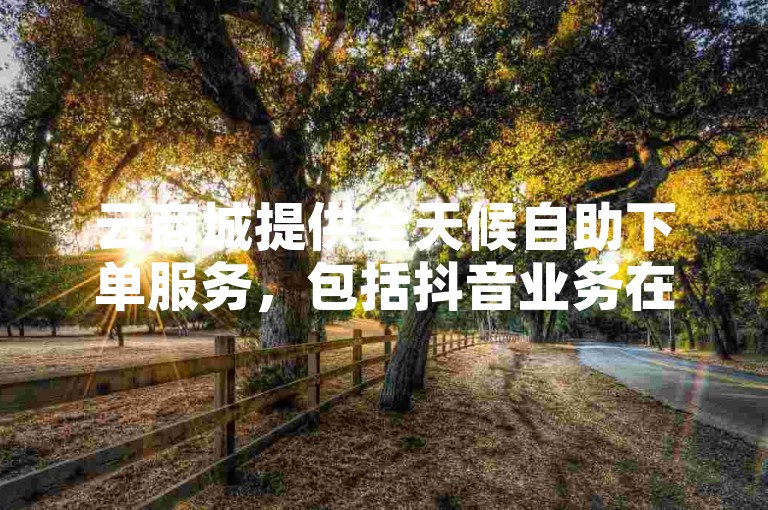 云商城提供全天候自助下单服务，包括抖音业务在内的多种服务均可免费下单。