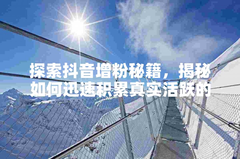探索抖音增粉秘籍，揭秘如何迅速积累真实活跃的抖音有效粉丝！