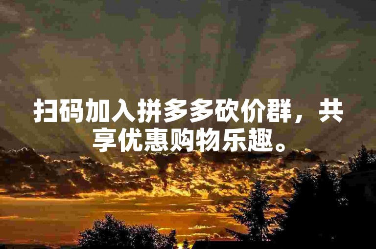 扫码加入拼多多砍价群，共享优惠购物乐趣。