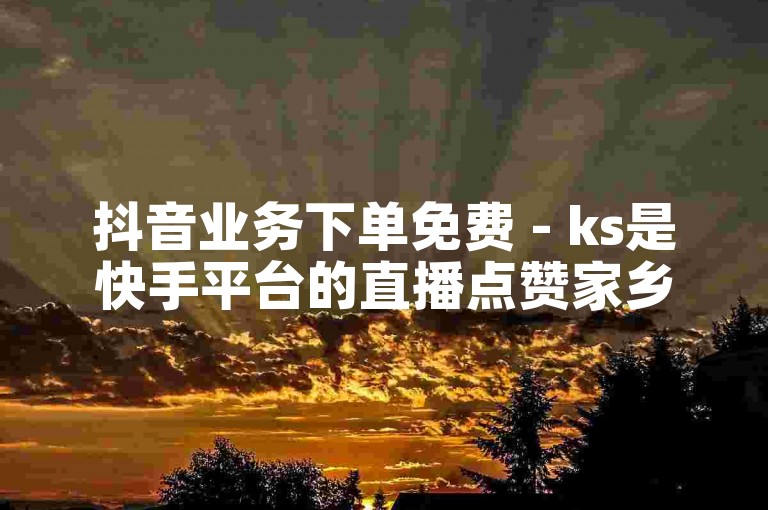 抖音业务下单免费 - ks是快手平台的直播点赞家乡。
